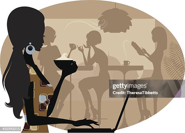 coffee time - drinking coffee at work stock illustrations