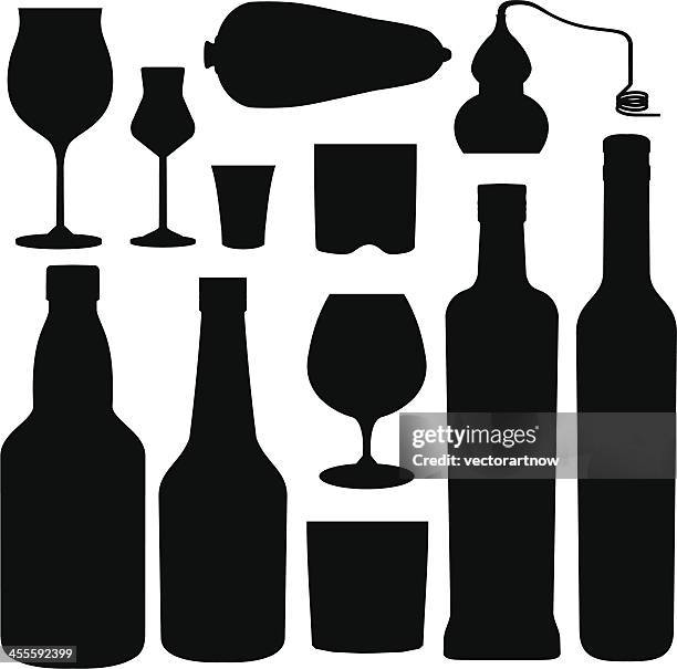 pisco elemente silhouetten - destillierapparat stock-grafiken, -clipart, -cartoons und -symbole