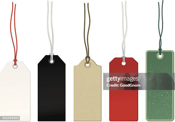 bildbanksillustrationer, clip art samt tecknat material och ikoner med five different colored price tags  - rope