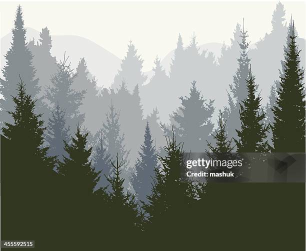 mountains forest - tree bark vector stock illustrations