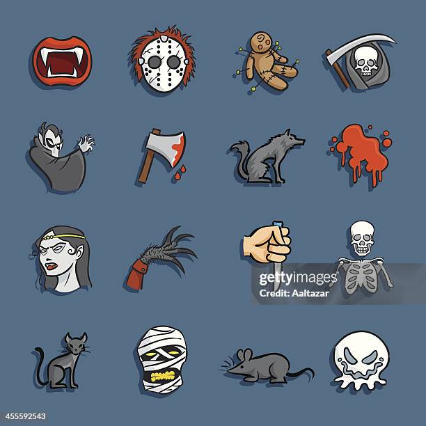 cartoon icons-horror - killer stock-grafiken, -clipart, -cartoons und -symbole