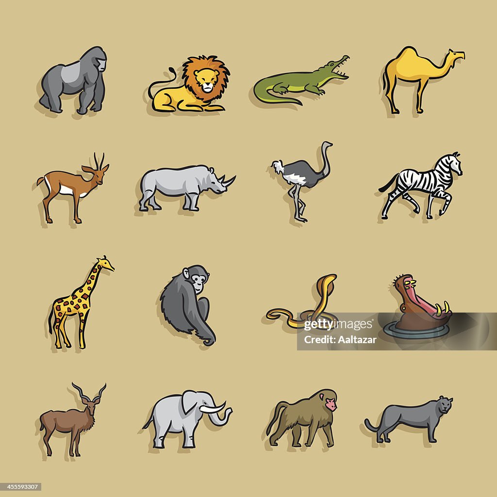 Cartoon Icons African Animals High-Res Vector Graphic - Getty Images Cartoon Icons African Animals High-Res Vector Graphic - Getty Images