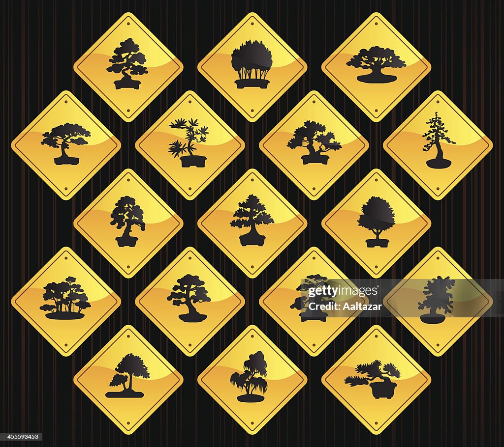 Yellow Road Signs - Bonsais