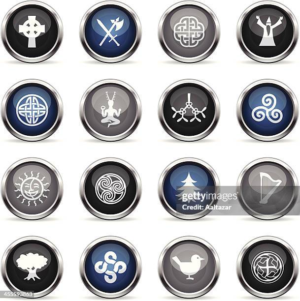 supergloss icons-keltisch - celtic music stock-grafiken, -clipart, -cartoons und -symbole