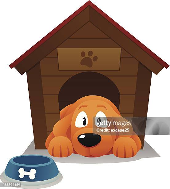 ilustraciones, imágenes clip art, dibujos animados e iconos de stock de perro house - caseta de perro