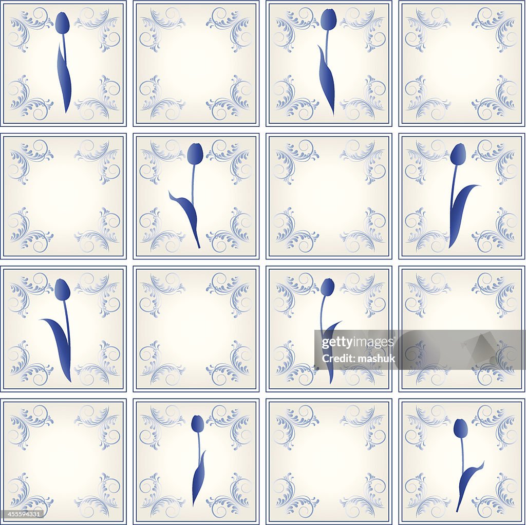Dutch tiles with tulip