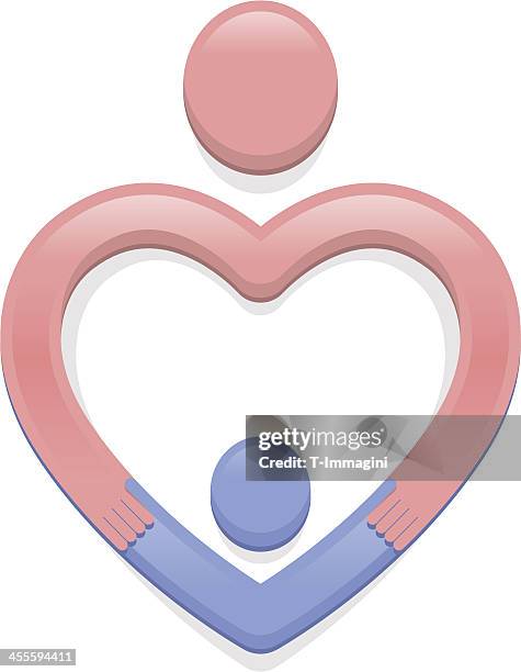 mother's heart - joining hands circle stock illustrations