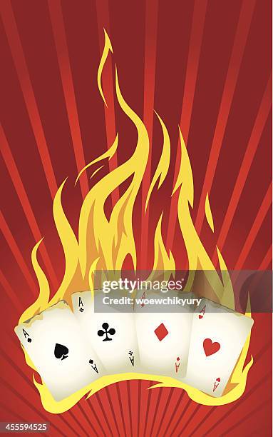 burning cards - poker wallpaper stock illustrations