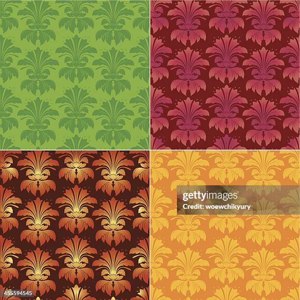 vintage wallpaper 2 - bed sheets background stock illustrations