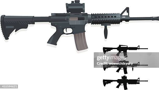 m4a1 - airsoft gun stock-grafiken, -clipart, -cartoons und -symbole