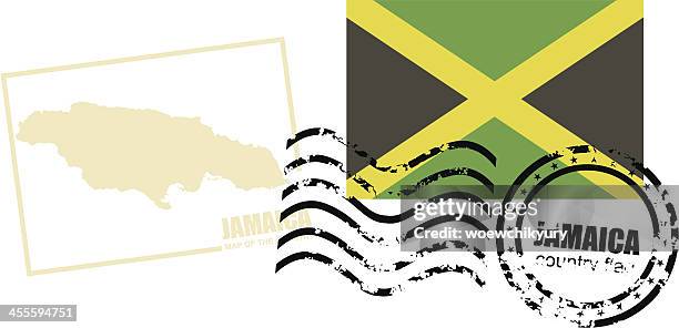 briefmarke jamaica - poststempel stock-grafiken, -clipart, -cartoons und -symbole