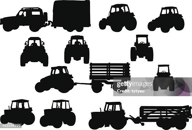 agricultural vehicles - vehicle trailer stock illustrations