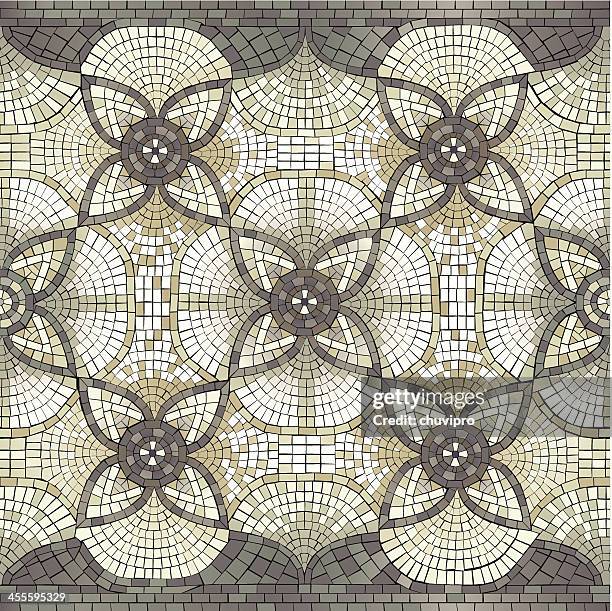 mosaic seamless floral ornament - ceramics stock illustrations
