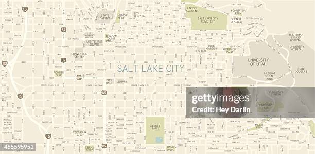 ilustrações, clipart, desenhos animados e ícones de mapa de salt lake city downtown - salt lake city