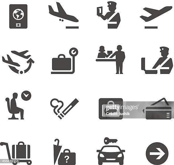 mobico icons — airport - customs agent stock illustrations