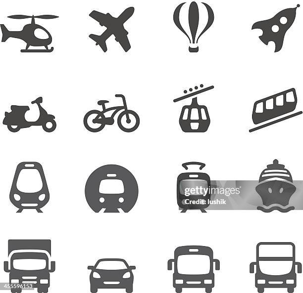 ilustrações de stock, clip art, desenhos animados e ícones de mobico modo de transporte ícones - transporte público