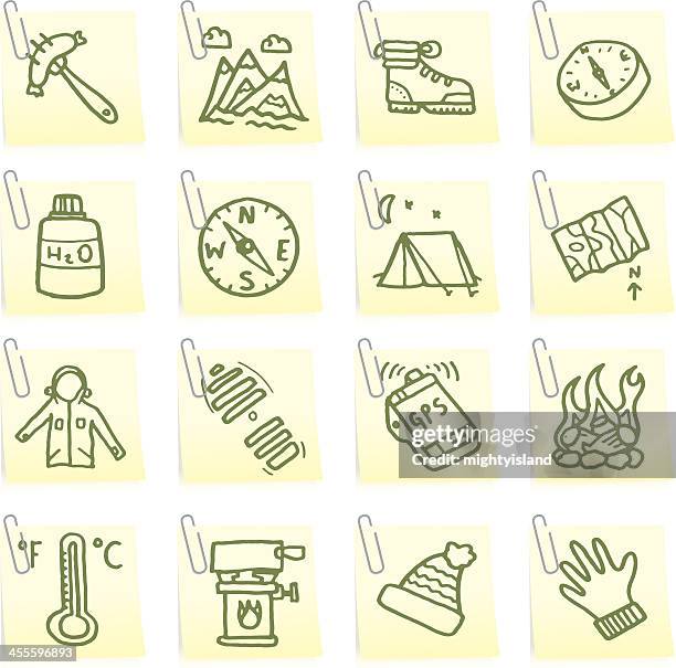 outdoor icon post it notes - ground sausage stock illustrations