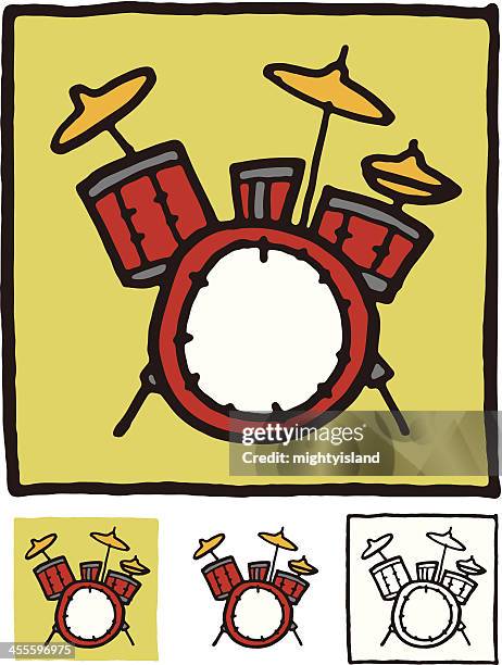 drum kit icon - drum set stock illustrations