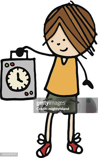 clocking in - time clock stock illustrations