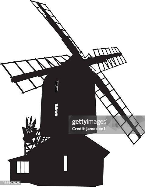 windmill - wind turbine cut out stock illustrations