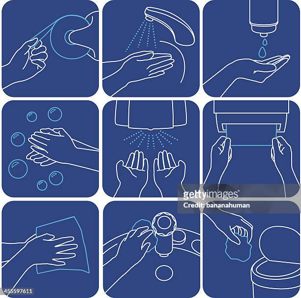ウォッシュの手 - washing hands点のイラスト素材／クリップアート素材／マンガ素材／アイコン素材