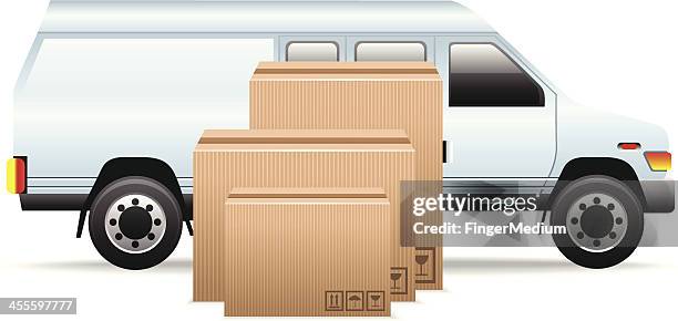 delivery van - light goods vehicle stock illustrations