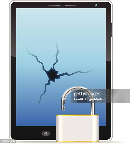notepad damaged by virus - breaking down stock illustrations