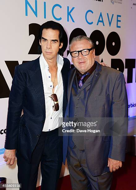 Nick Cave and Ray Winstone attend the "20,000 Days on Earth" Gala preview screening at Barbican Centre on September 17, 2014 in London, England.