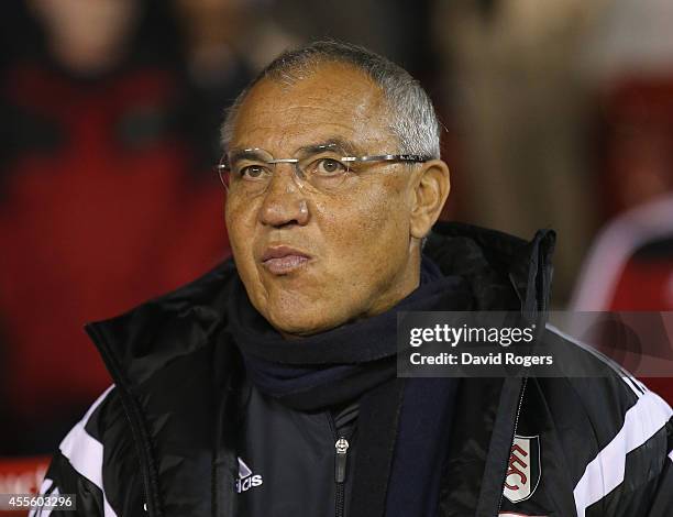 Felix Magath, the Fulham manager looks on during the Sky Bet Championship match between Nottingham Forest and Fulham at the City Ground on September...