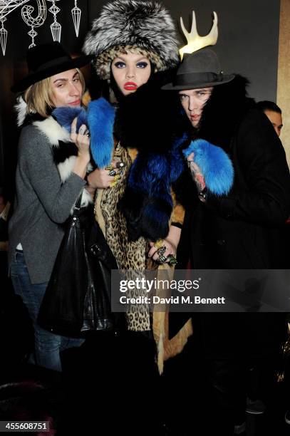 Kyle De'Volle, Daniel Lismore and Jimmy Q attend as Kyle De'Volle and Charlotte Simone launch their fur collection at The Box Boutique on December...