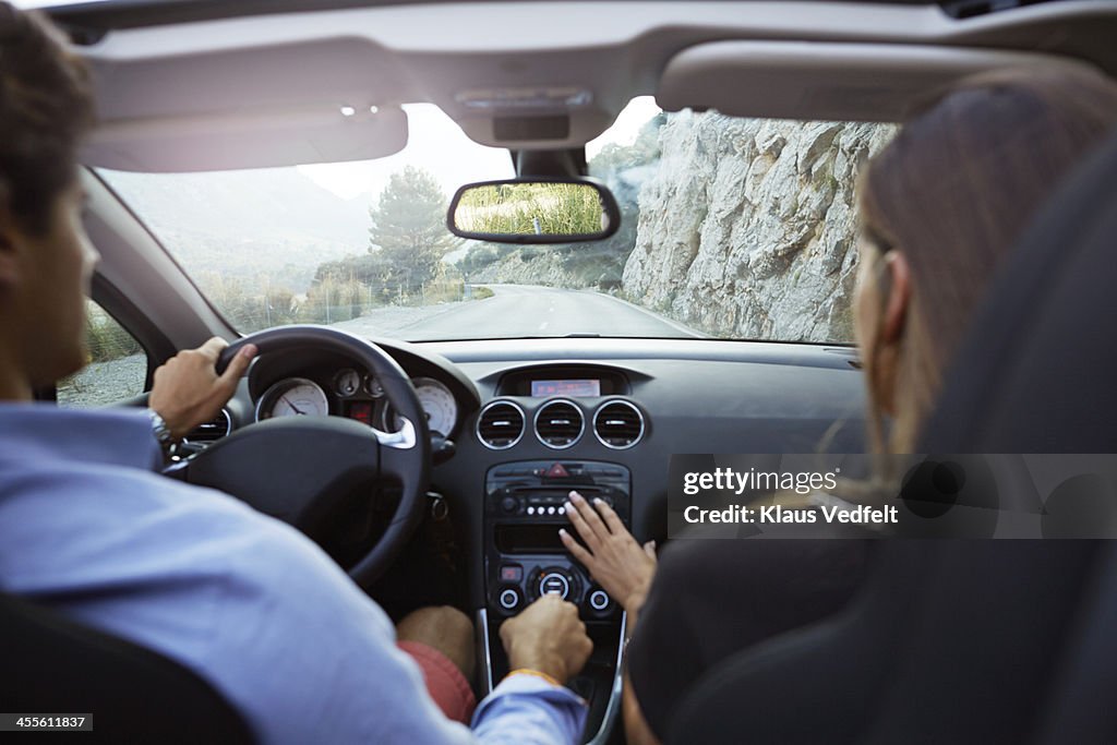 Couple Driving Car Rear View High-Res Stock Photo - Getty Images