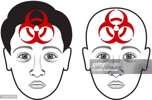 biohazard on human face - eyelid stock illustrations