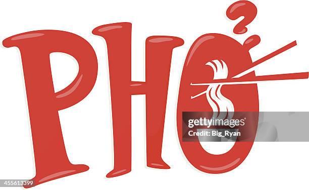pho soup text - pho stock illustrations