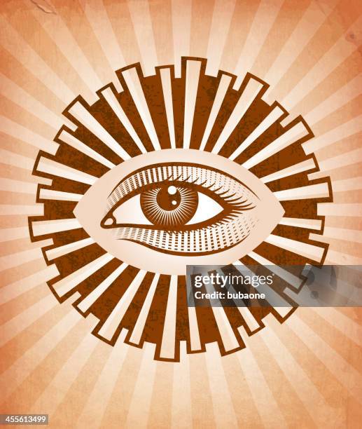 all seeing eye on royalty free vector background - eyelid stock illustrations