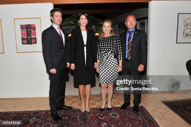 Crown Prince Frederik And Crown Princess Mary Of Denmark, Mrs. Karen Eva Abrahamsen and His Excellency Niels Boel Abrahamsen Ambassador of the...