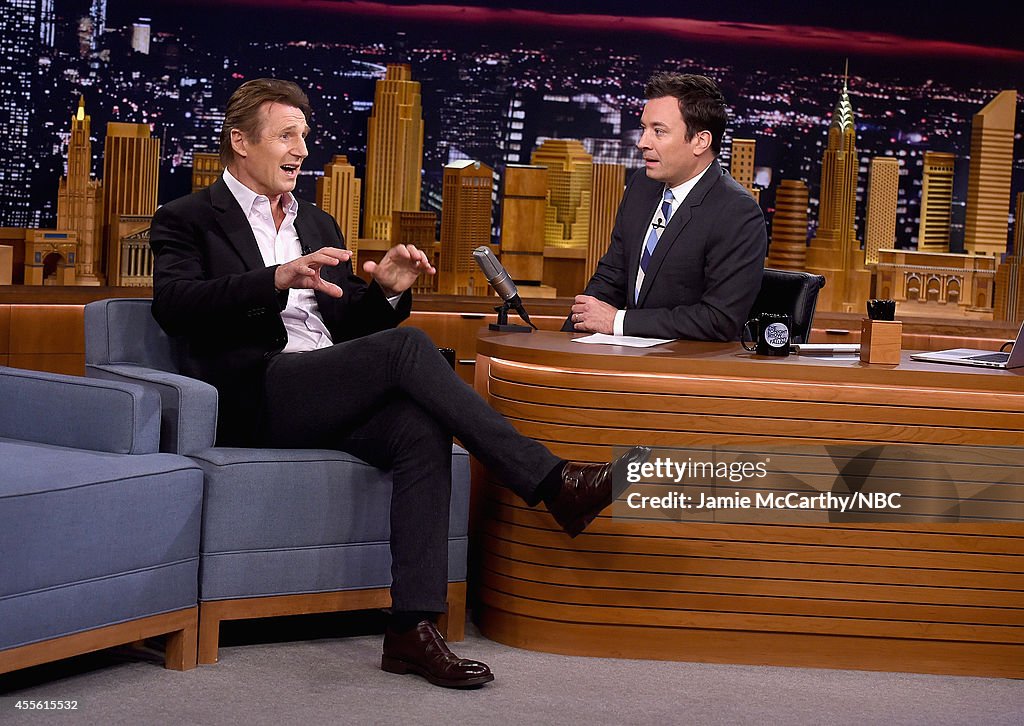 Liam Neeson Visits "The Tonight Show Starring Jimmy Fallon"