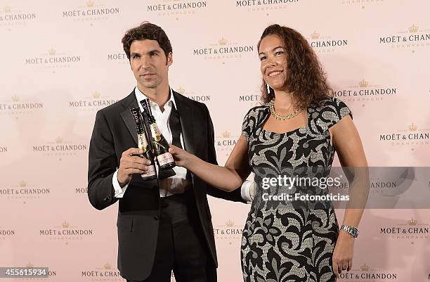 Cayetano Rivera and Tamara Garcia attend the Moet & Chandon 'Rose Moon Night Party' at the Casino de Madrid on September 17, 2014 in Madrid, Spain.