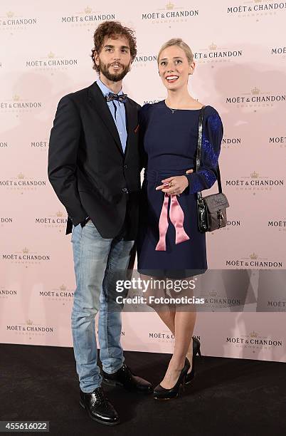 Adrian Saavedra and Lulu Figueroa attend the Moet & Chandon 'Rose Moon Night Party' at the Casino de Madrid on September 17, 2014 in Madrid, Spain.