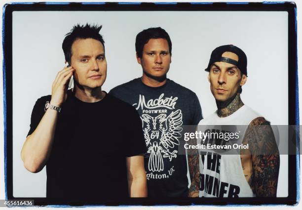 Band Blink 182 poses for a publicity photo shoot at the Sound Matrix Studio for their album, Neighborhoods in Orange County, California 2011. Mark...