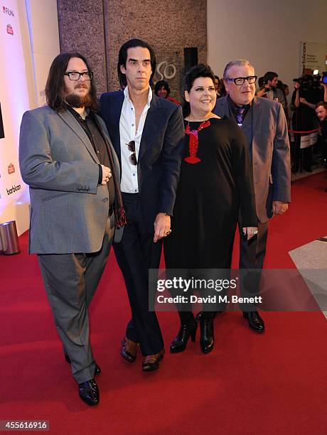 Iain Forsyth, Nick Cave, Jane Pollard and Ray Winstone attends a Gala Screening of "20,000 Days On Earth" at the Barbican Centre on September 17,...