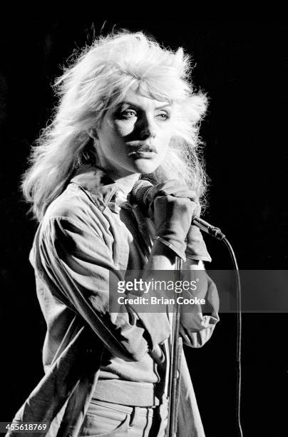 Debbie Harry of Blondie photographed at Blanford Studios in Marylebone, London on 8th March 1978 during the makingof a pop promo for their single...