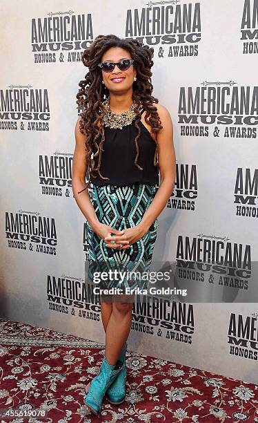 Singer-songwriter Valerie June attends the 13th annual Americana Music Association Honors and Awards Show at the Ryman Auditorium on September 17,...