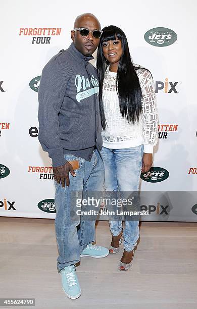 Anthony Criss and Cicely Evans attend "Forgotten Four: The Integration Of Pro Football" at The New York Times Center on September 17, 2014 in New...