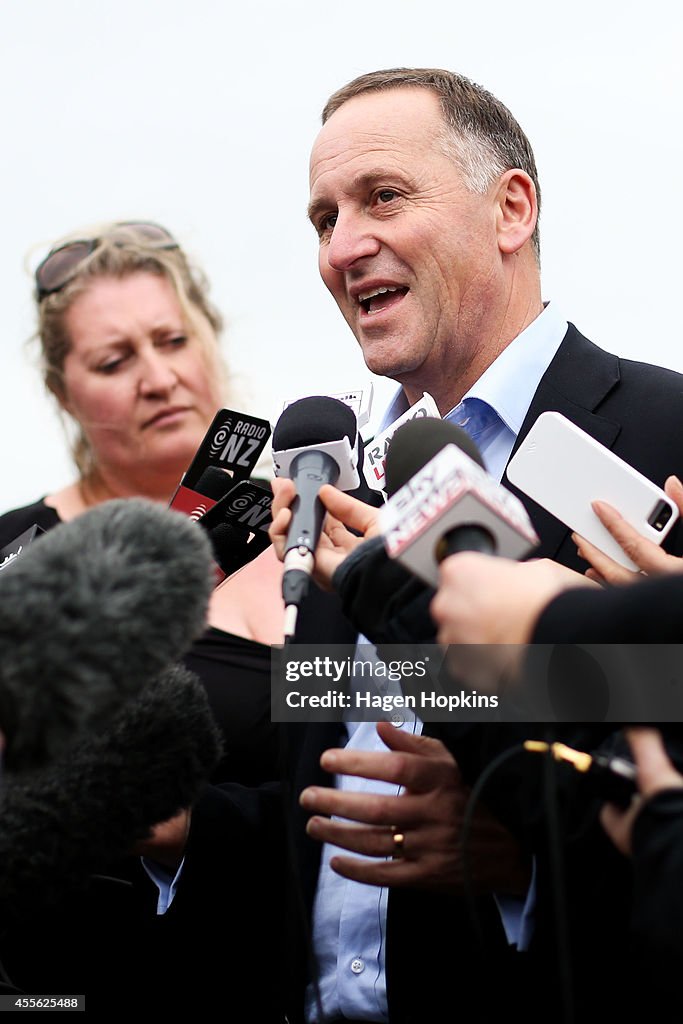 Prime Minister John Key Begins His National Party Bus Trip