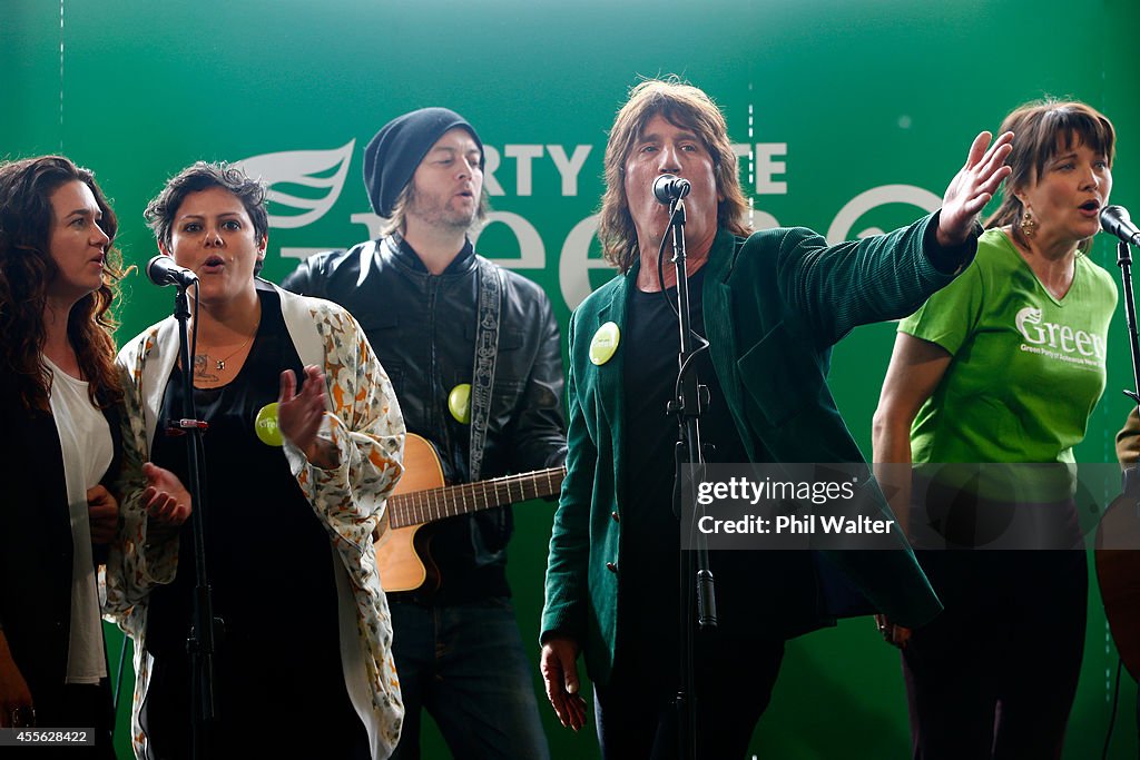 Green Party Leaders Campaign In Auckland