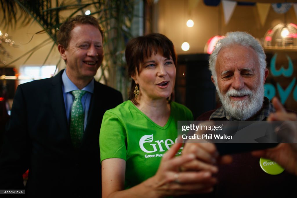 Green Party Leaders Campaign In Auckland