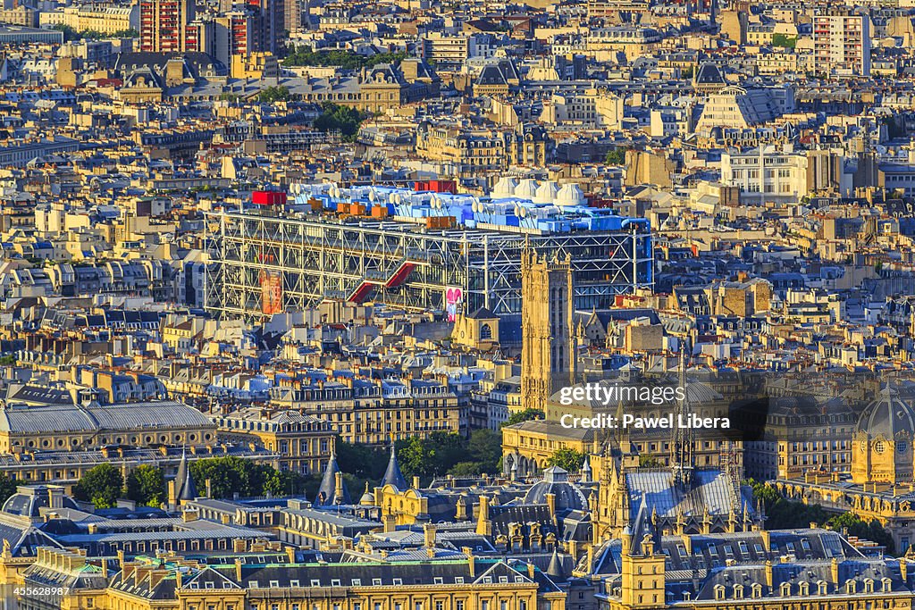 Aerial view on Paris skyline