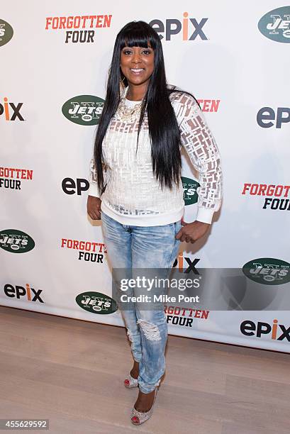 Cicely Evans attends the New York premiere of "Forgotten Four: The Integration Of Pro Football" at The New York Times Center on September 17, 2014 in...