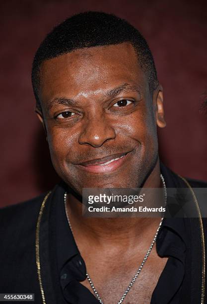Actor Chris Tucker arrives at the Los Angeles premiere of "Keep On Keepin' On" at the Landmark Theatre on September 17, 2014 in Los Angeles,...