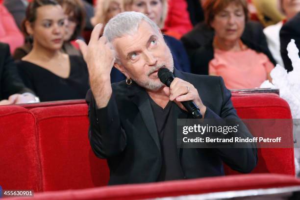 Singer Bernard Lavilliers presents his new album 'Baron samedi' attending 'Vivement Dimanche' French TV Show at Pavillon Gabriel on December 12, 2013...